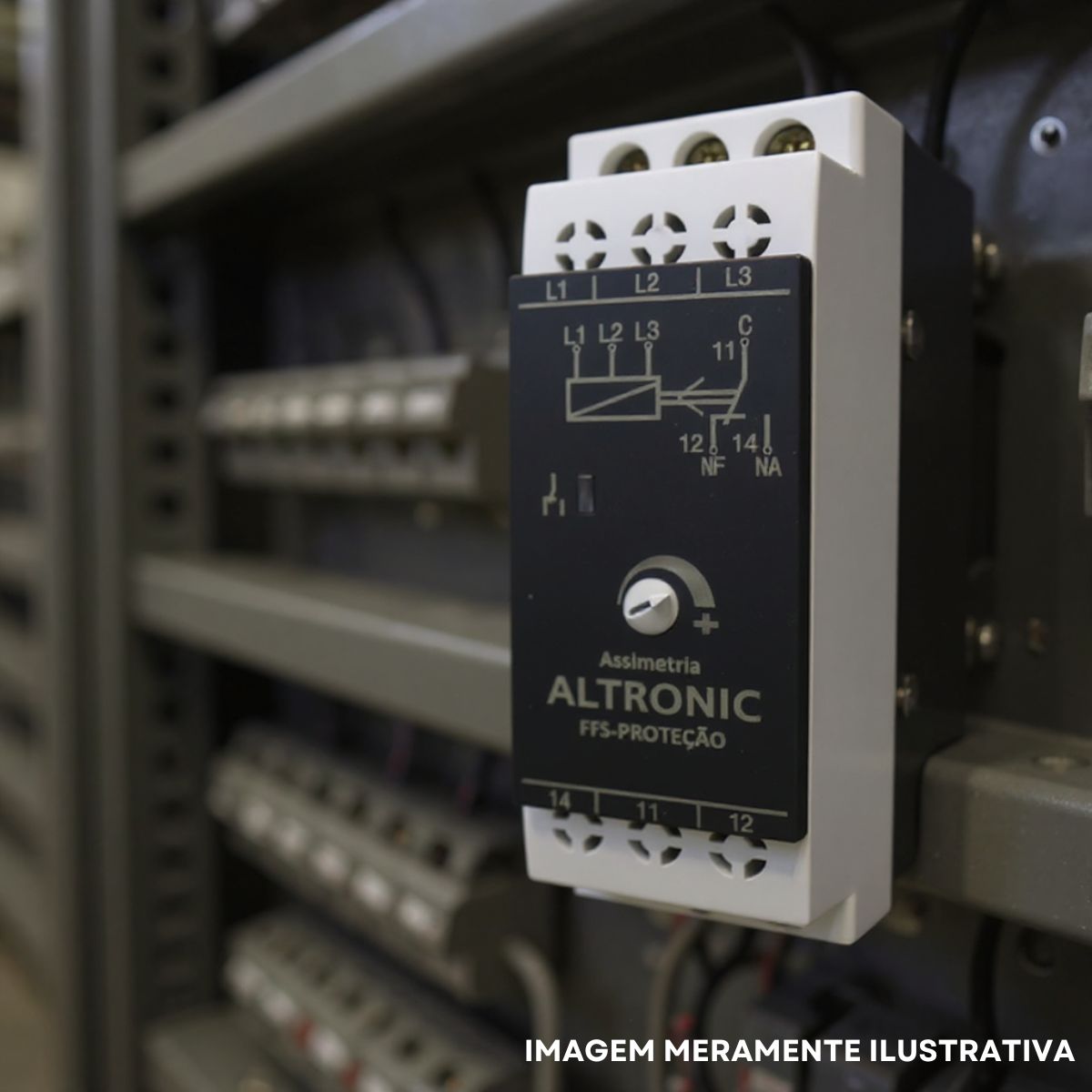 Relé Supervisão Trifásico Falta Fase Assimetria Modular S/Neutro 220-380V 1Rev (Spdt) - Altronic