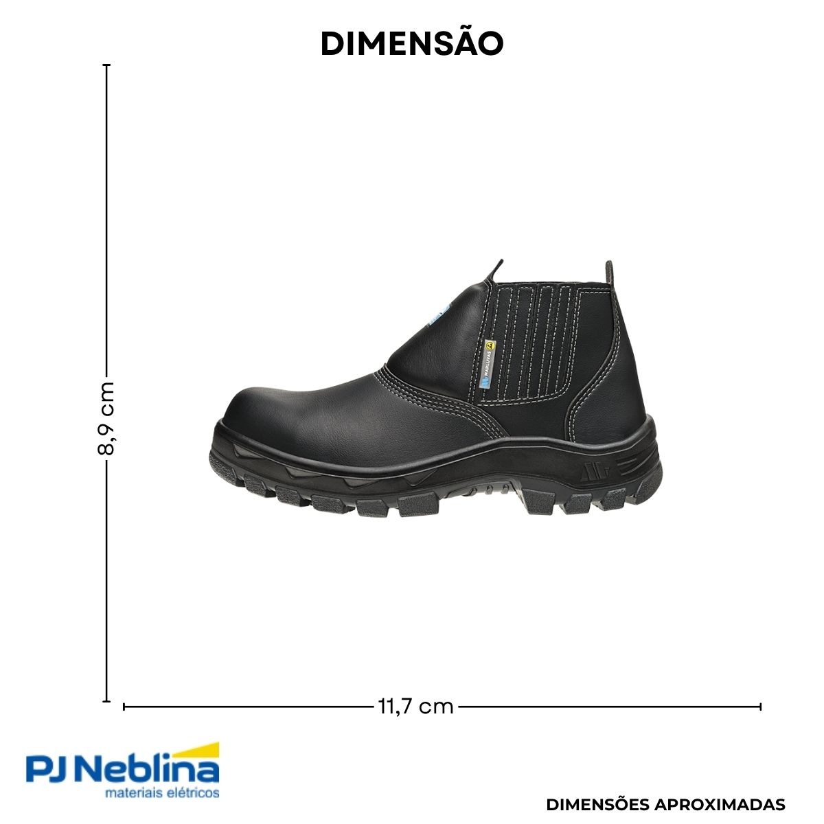 Calçado Botina Segurança Microfibra Pt Fech Elástico 41 Pu Bidensidade C/Biq Composite C/Palm Antibactérias Ca-34554 - Marluvas
