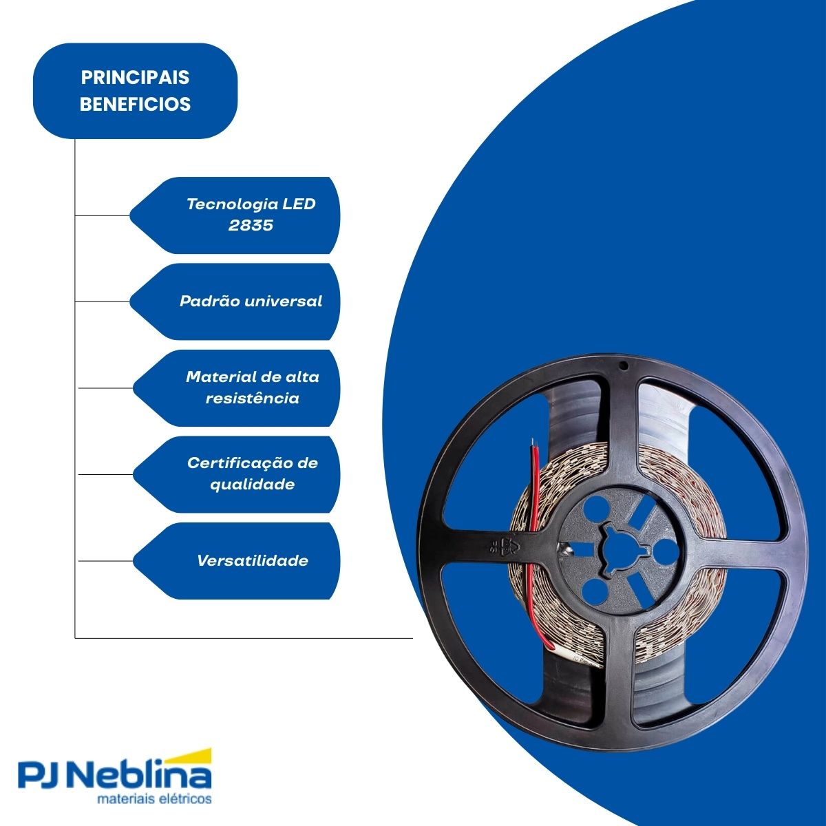 Fita Led 2835 4,8w/m 12v 6000k Branco Frio 150lm/m (rl C/5m)