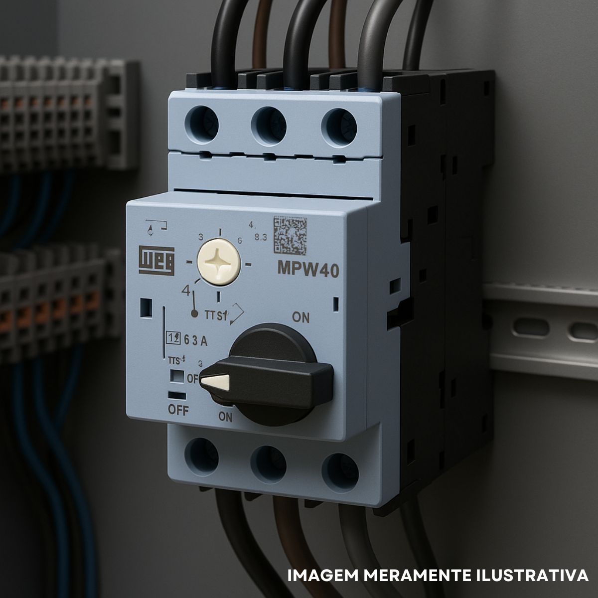 Disjuntor Motor Tripolar 6,3A 4-6,3A 3Cv 380/415V 100Ka 380/440V 50/60Hz - Weg