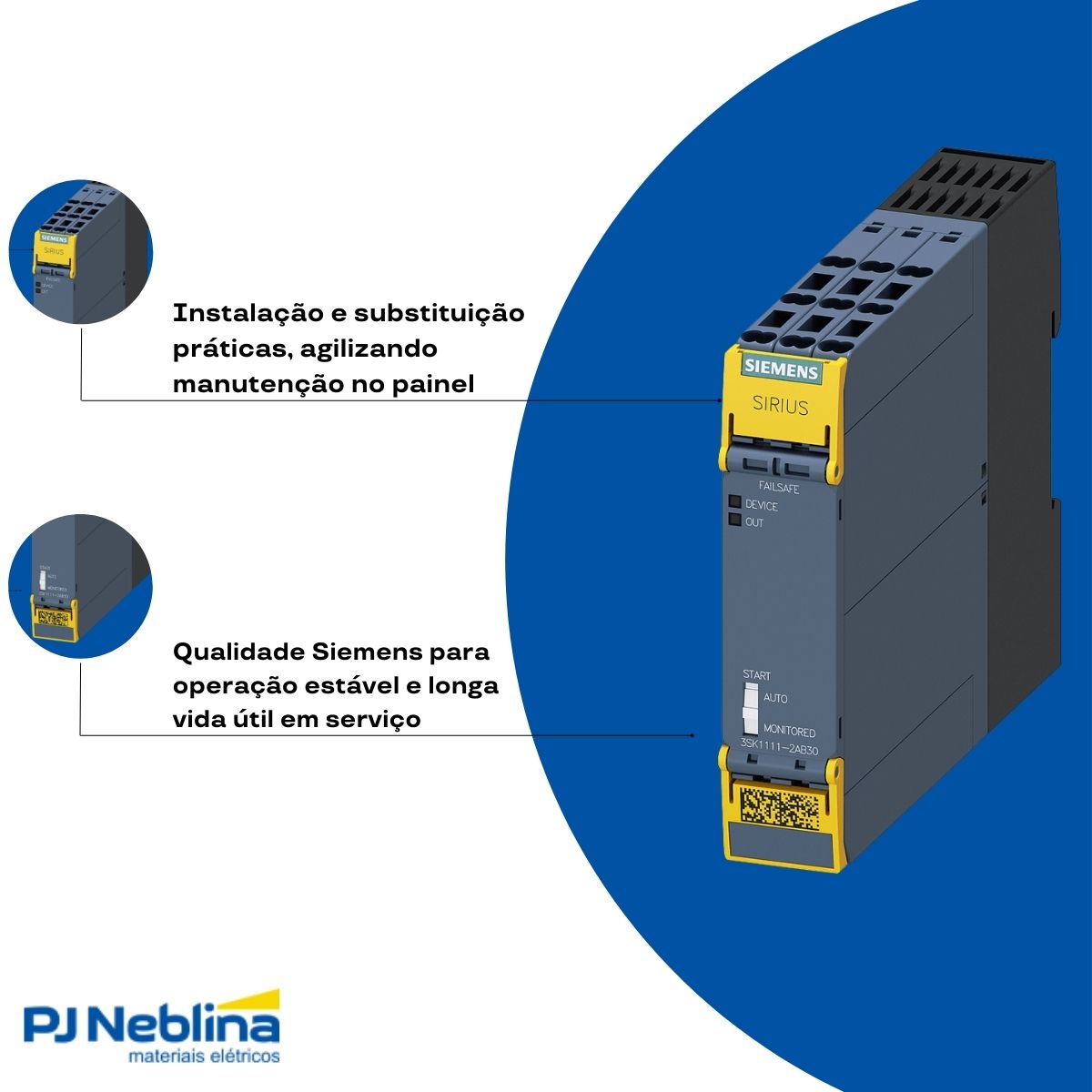 Rele Segurança Monitoramento Cat 4 24Vca/Cc 3 Saídas Na +1 Aux Nf - Siemens