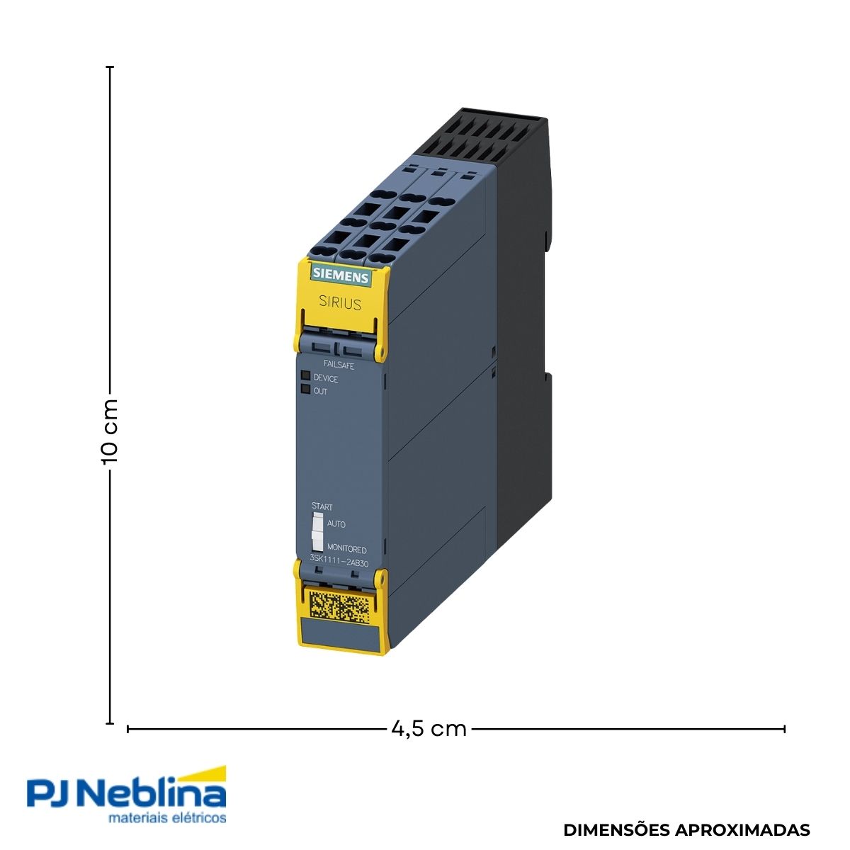 Rele Segurança Monitoramento Cat 4 24Vca/Cc 3 Saídas Na +1 Aux Nf - Siemens