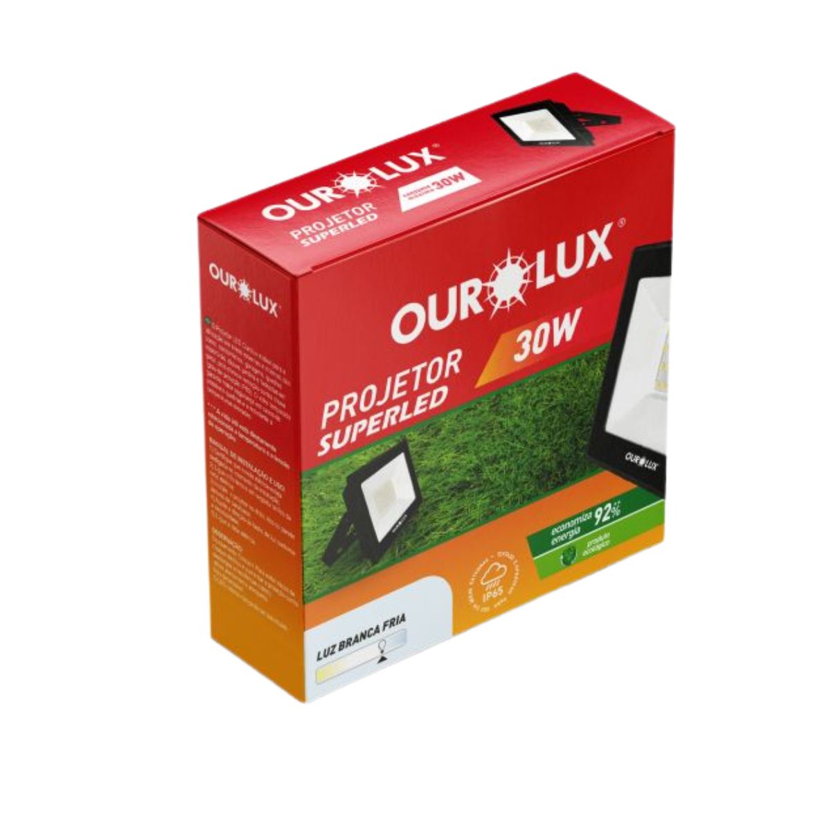 Projetor Superled Slim 30W Bivolt Preto - Ourolux