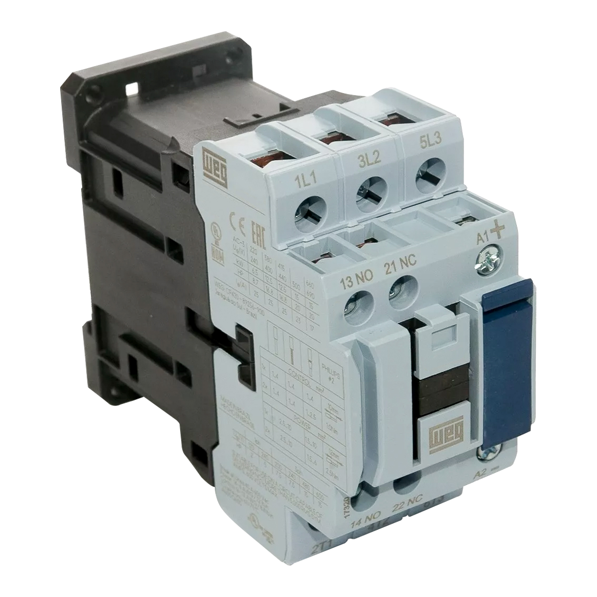 Contator Potência Tripolar 32A 24Vcc 1Na+1Nf CWB32-11-30C03 - WEG