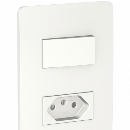 Conjunto 1 Interruptor Simples + 1 Tomada Distanciados 10A 4X2 Orion Branco - Schneider Electric