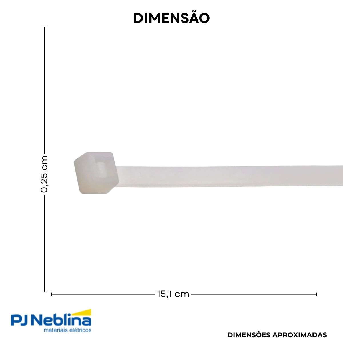 Braçadeira Flexível Nylon 151X3,70Mm Neutro C/100Un - Frontec