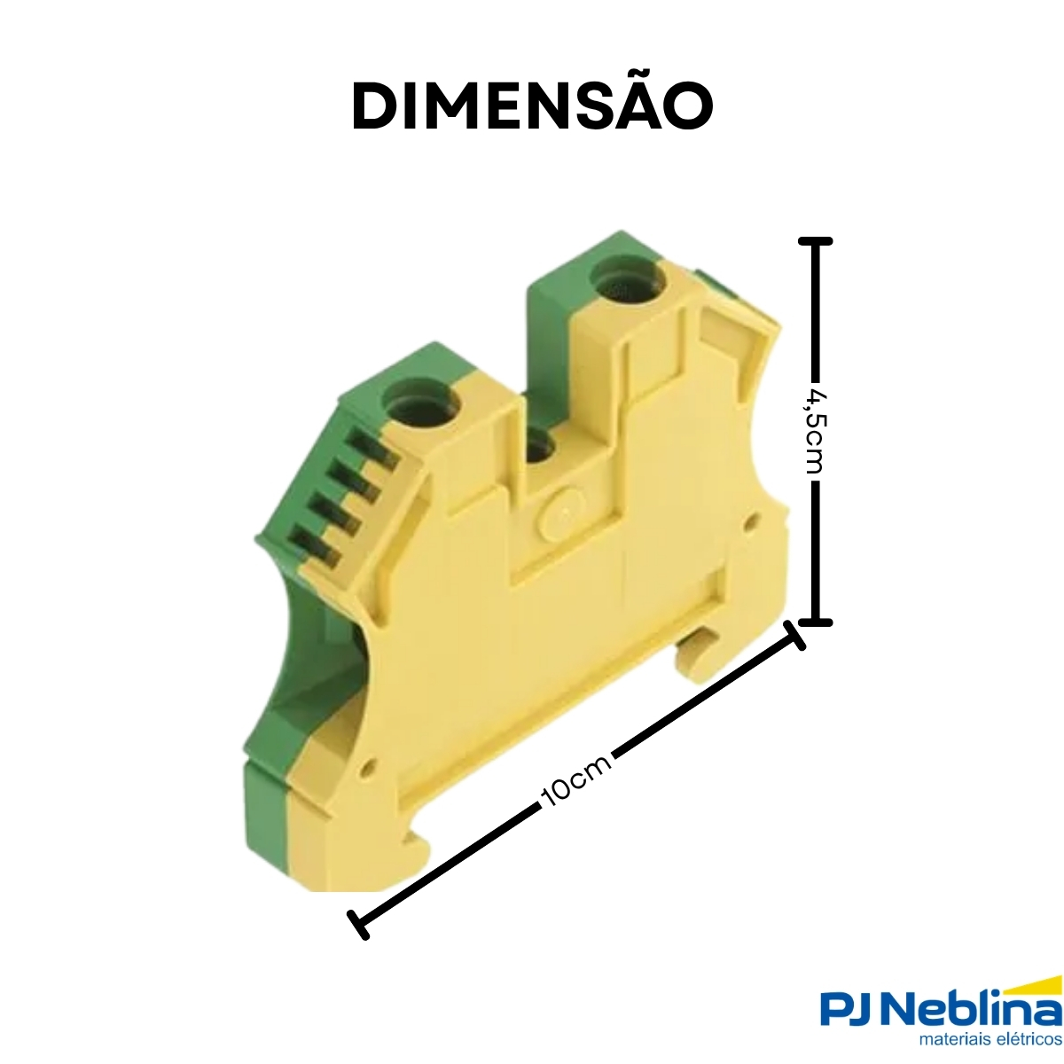 Conector Borne Passagem Terra 2 Conexões 10Mm 800V Verde/Amarelo - Conexel
