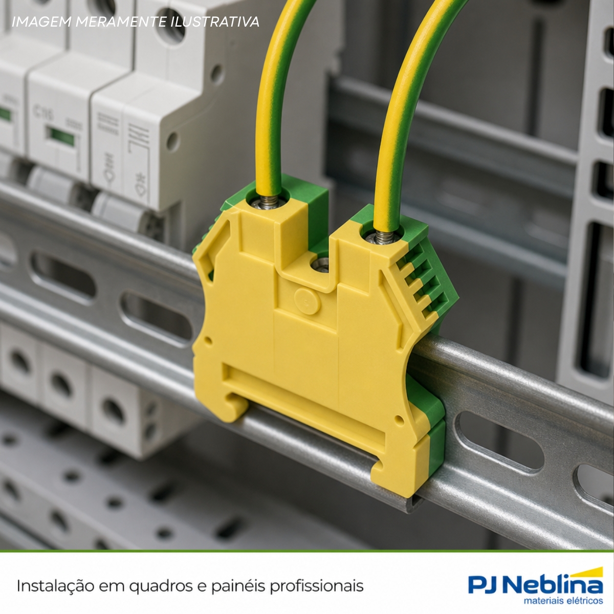 Conector Borne Passagem Terra 2 Conexões 10Mm 800V Verde/Amarelo - Conexel