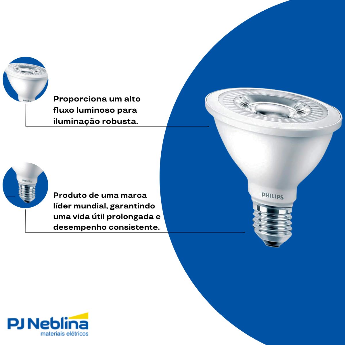 Lâmpada Led Par30 9,5W Bivolt E27 2700K Branco Quente Luz Amarela 875Lm 25G - Philips