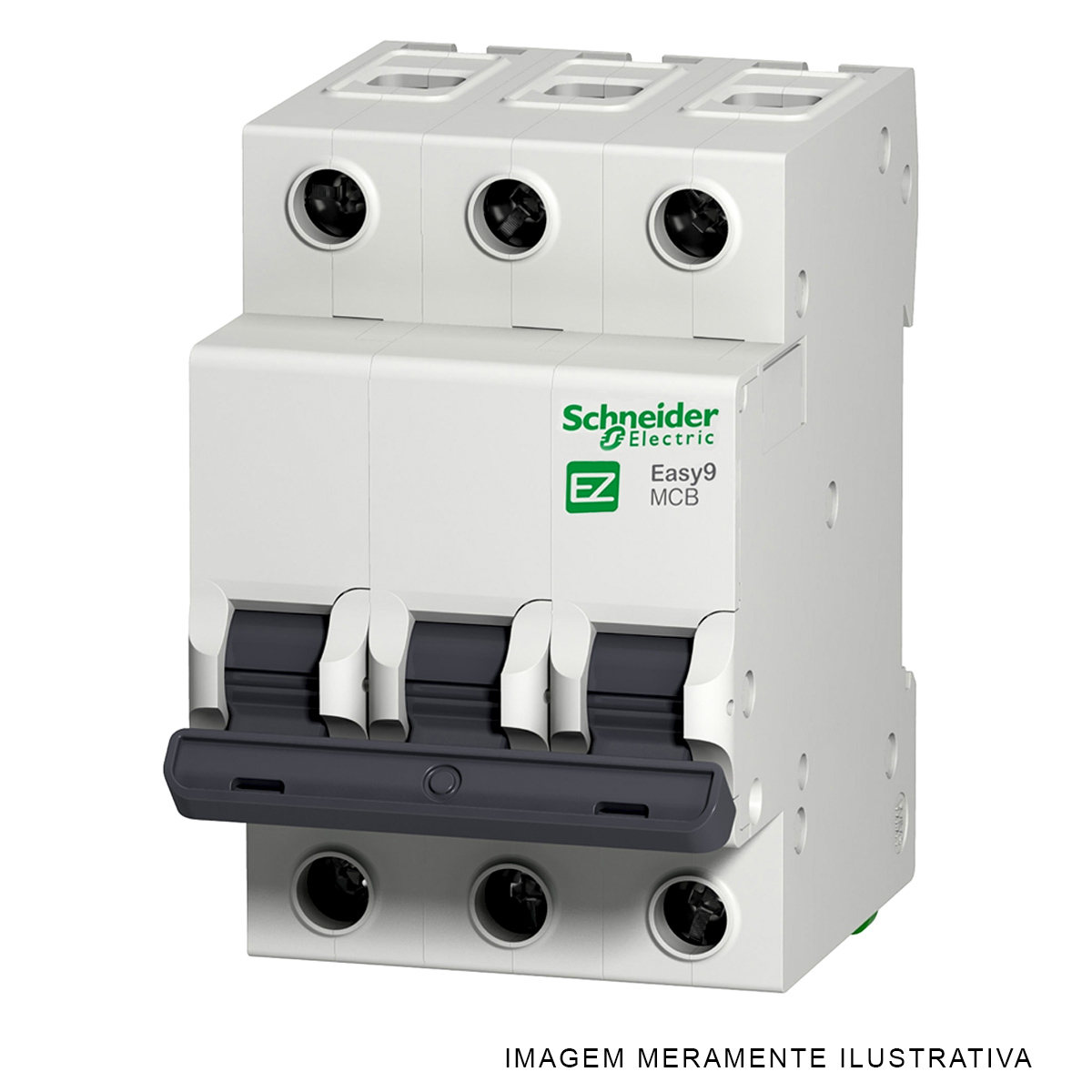 Disjuntor Mini Din 3P 2A 230/400V Curva C 3Ka Easy9 EZ9F33302 - Schneider Electric