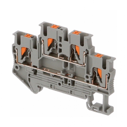 Conector Borne Passagem 4 Conexões 2,50mm 500V Cinza PTTB 2,5 - Phoenix