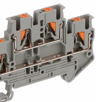 Conector Borne Passagem 4 Conexões 2,50mm 500V Cinza PTTB 2,5 - Phoenix