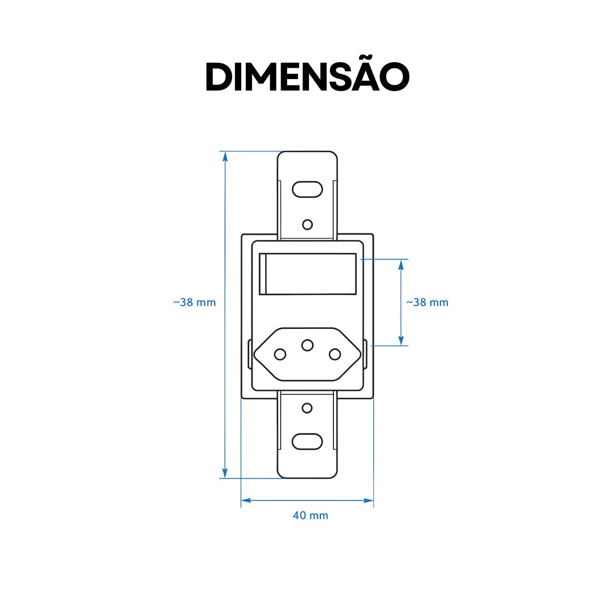Conjunto 1 Interruptor Simples + 1 Tomada 2P+T 10A 250V Sem Placa Padrão Weg