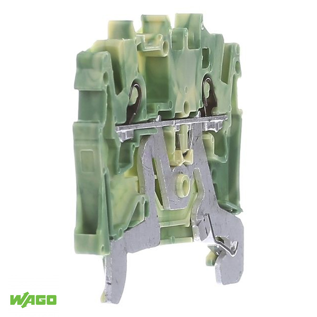 Conector Borne Passagem Terra 2 Conexões 1,50Mm Verde/Amarelo 2001-1207 - Wago