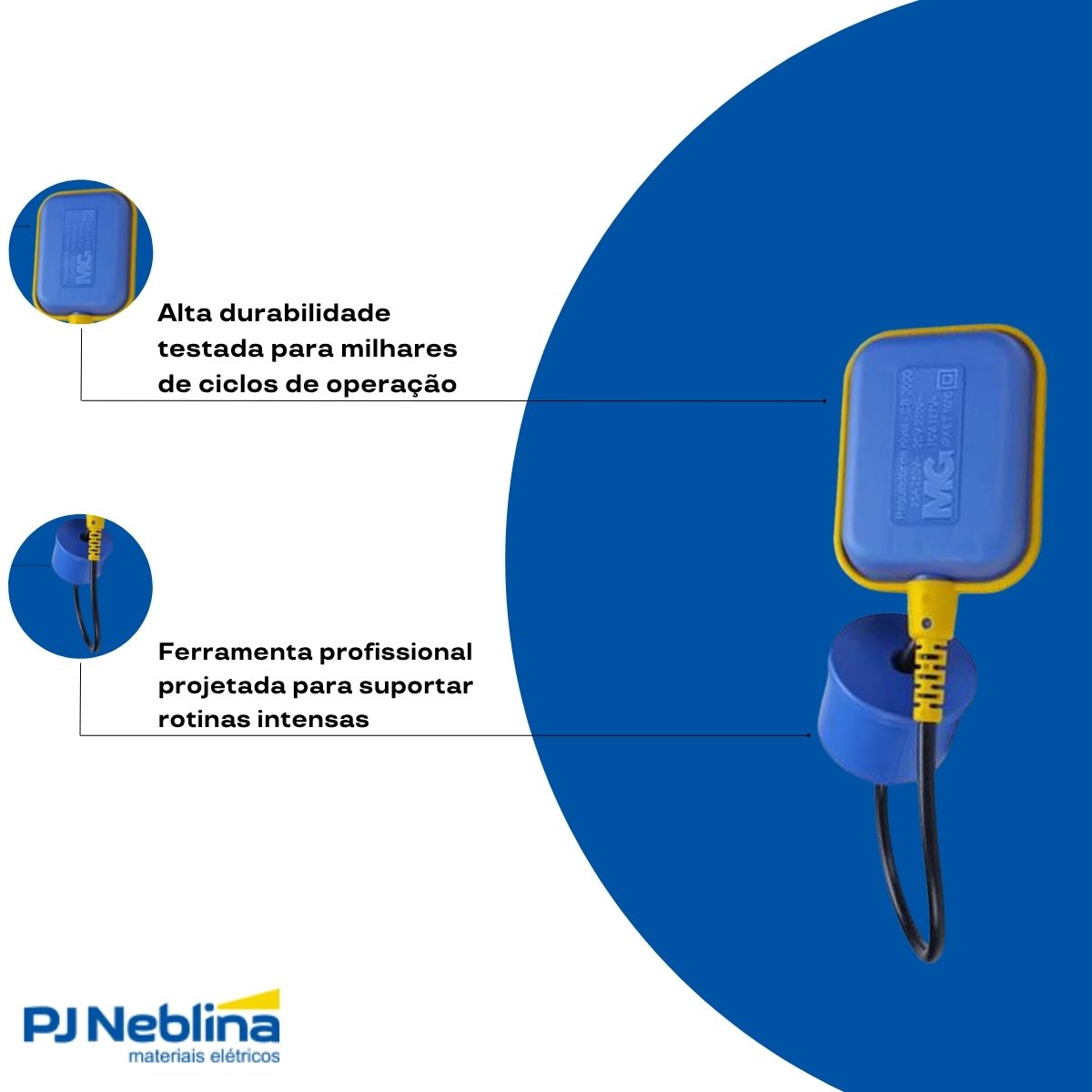 Chave Nível Boia Az/Lr Inferior/Superior 1 Rev 25A Cabo 1,5 m - Margirius