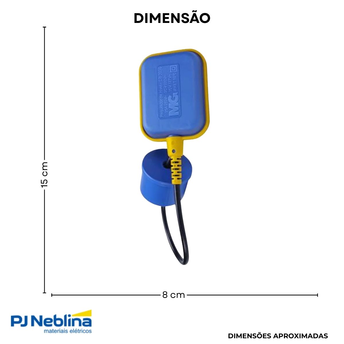 Chave Nível Boia Az/Lr Inferior/Superior 1 Rev 25A Cabo 1,5 m - Margirius