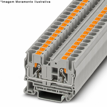 Conector Borne Passagem 2 Conexões 6,00mm 1000V Cinza PT 6 - Phoenix