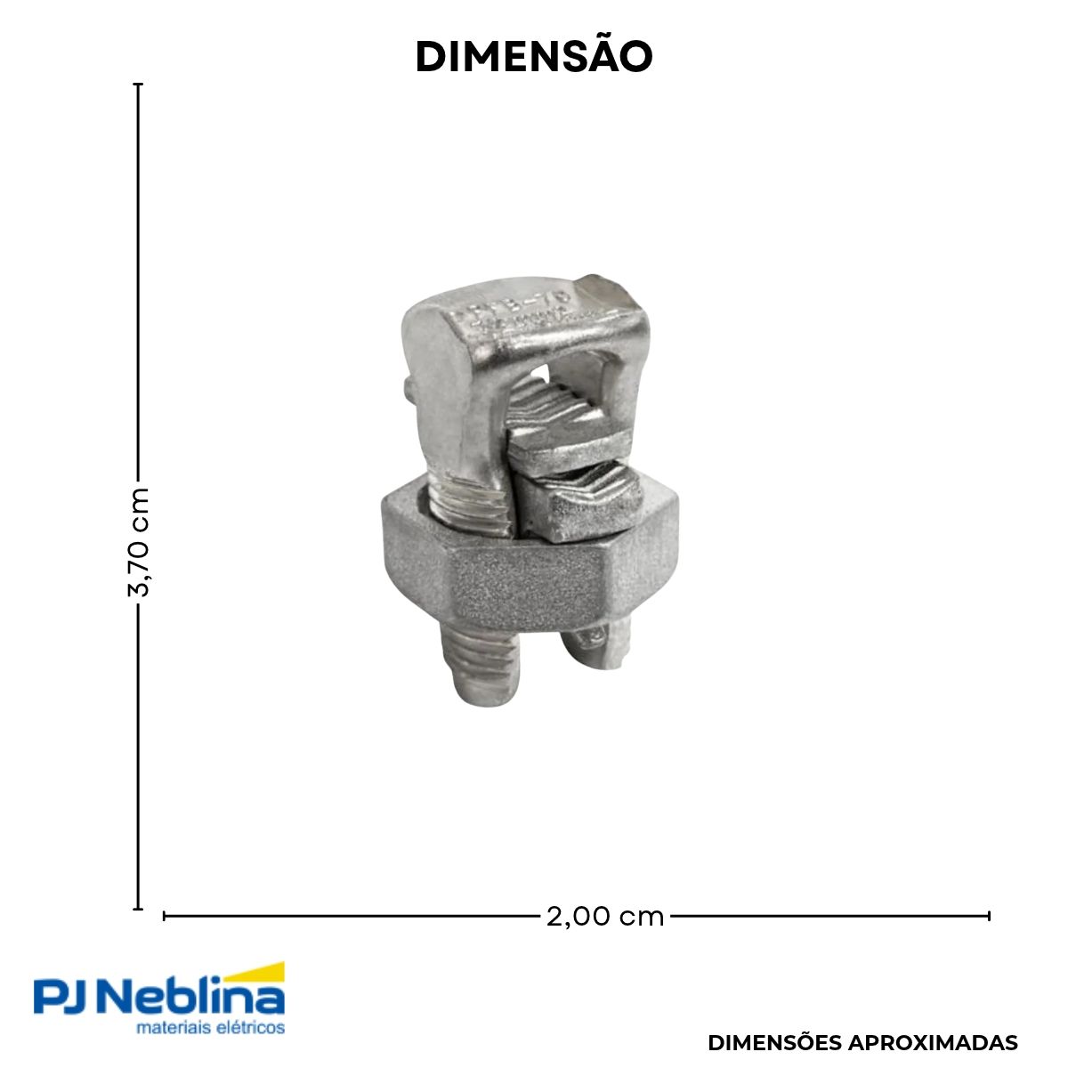 Conector Parafuso Fendido Split-Bolt Bimetálico 50Mm Cobre Estanhado - Intelli