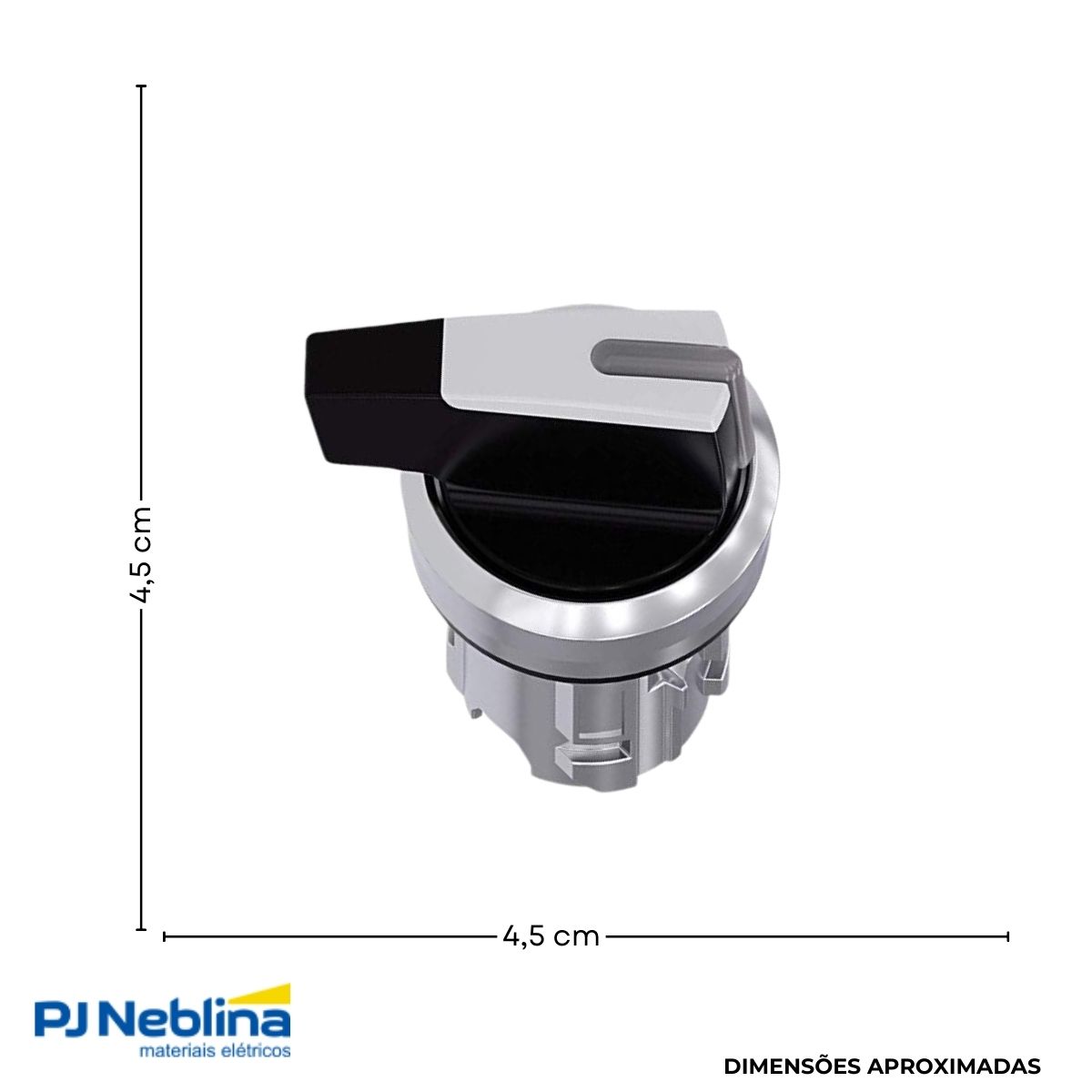 Frontal Comutador Knob Longo Iluminado 2 Posição Fixa 90G 22 mm Metálico Branco - Siemens