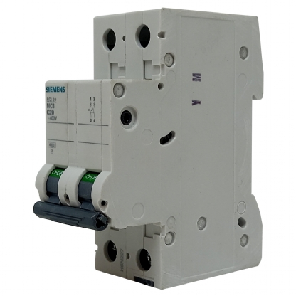 Disjuntor Mini Din Bipolar 20A Curva C 4,5Ka 220/380V 5SL32207MB - Siemens