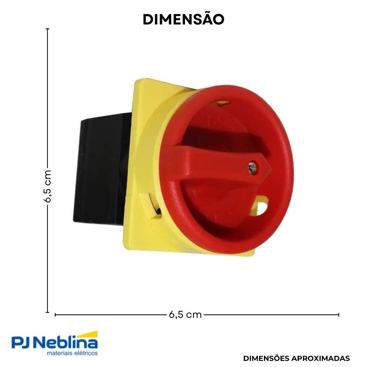 Chave Seccionadora Rotativa Sob Carga 3 Polos 20A Topo Manopla Vm/Am C/Trava Cadeado - Metaltex