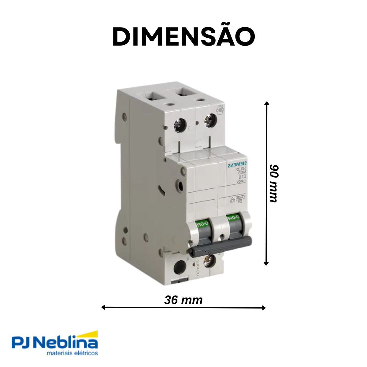 Disjuntor Mini Din Bipolar 63A Curva C 4,5Ka 220/380V - Siemens
