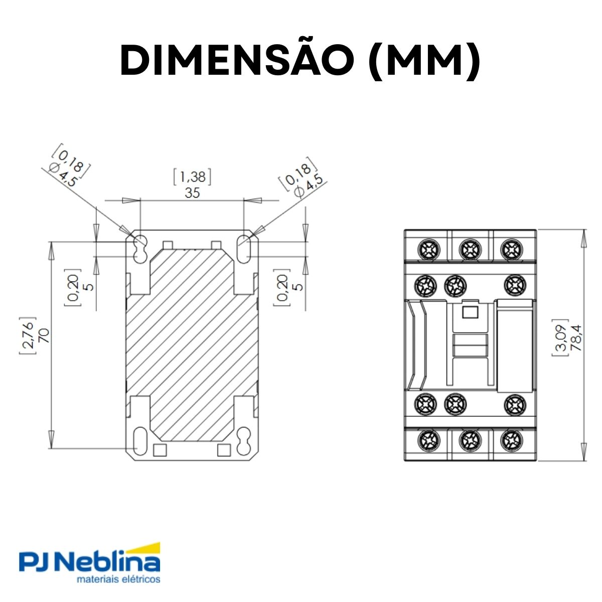 Contator Potencia Tripolar 18A 24V 1Na+1Nf 50/60Hz - Weg
