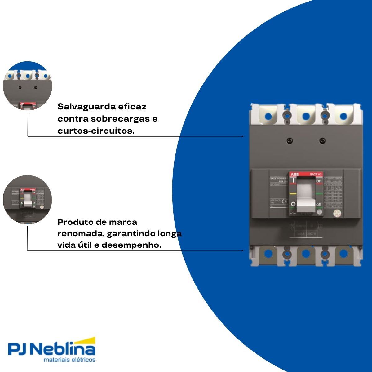 Disjuntor Caixa Moldada Tripolar 125A 36Ka 380/415V 50/60Hz - Abb