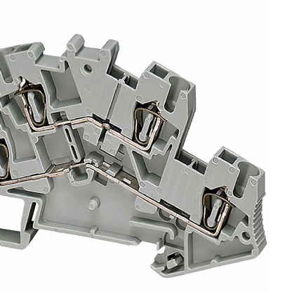 Conector Borne Passagem Duplo 4 Conexões 2,50mm 500V Cinza NSYTRR24D - Schneider Electric