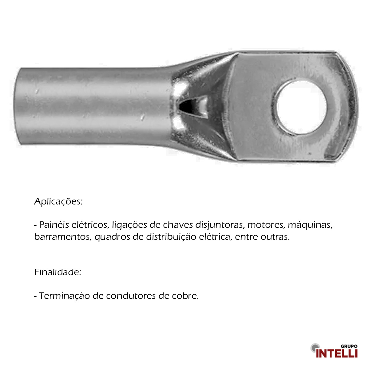 Terminal Compressão 50Mm 2 Compressão 1 Furo F=8,5Mm 5/16 M8 604 Intelli
