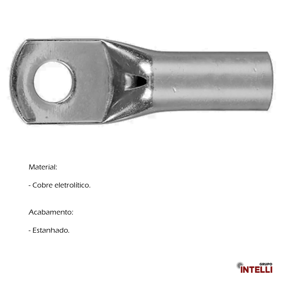Terminal Compressão 50Mm 2 Compressão 1 Furo F=8,5Mm 5/16 M8 604 Intelli