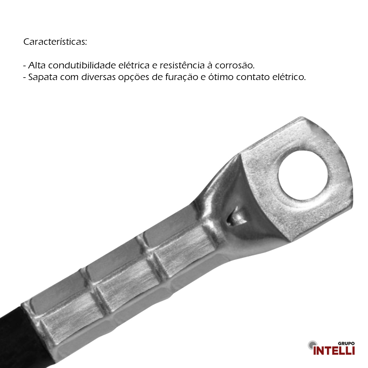 Terminal Compressão 50Mm 2 Compressão 1 Furo F=8,5Mm 5/16 M8 604 Intelli