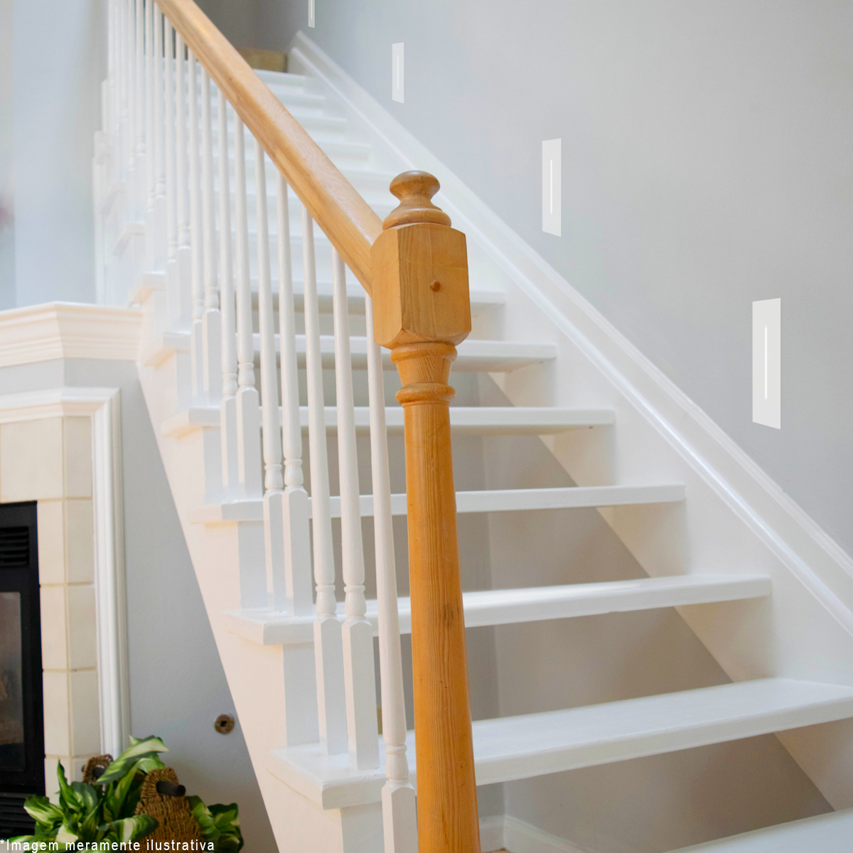 Luminária Balizador Led Embutir Retangular Branco Fosco 2W Bivolt Luz Amarela 2700K 70Lm - Bellaluce