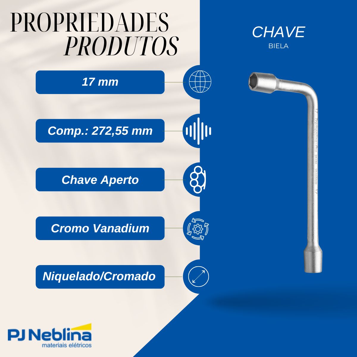 Chave Biela 17 mm - Tramontina
