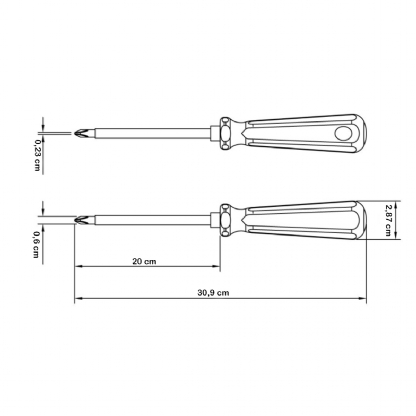 Chave Fenda Ponta Cruzada Philips Isolada 1000V Ph2 1/4X8 Polegadas 6X200mm - Tramontina