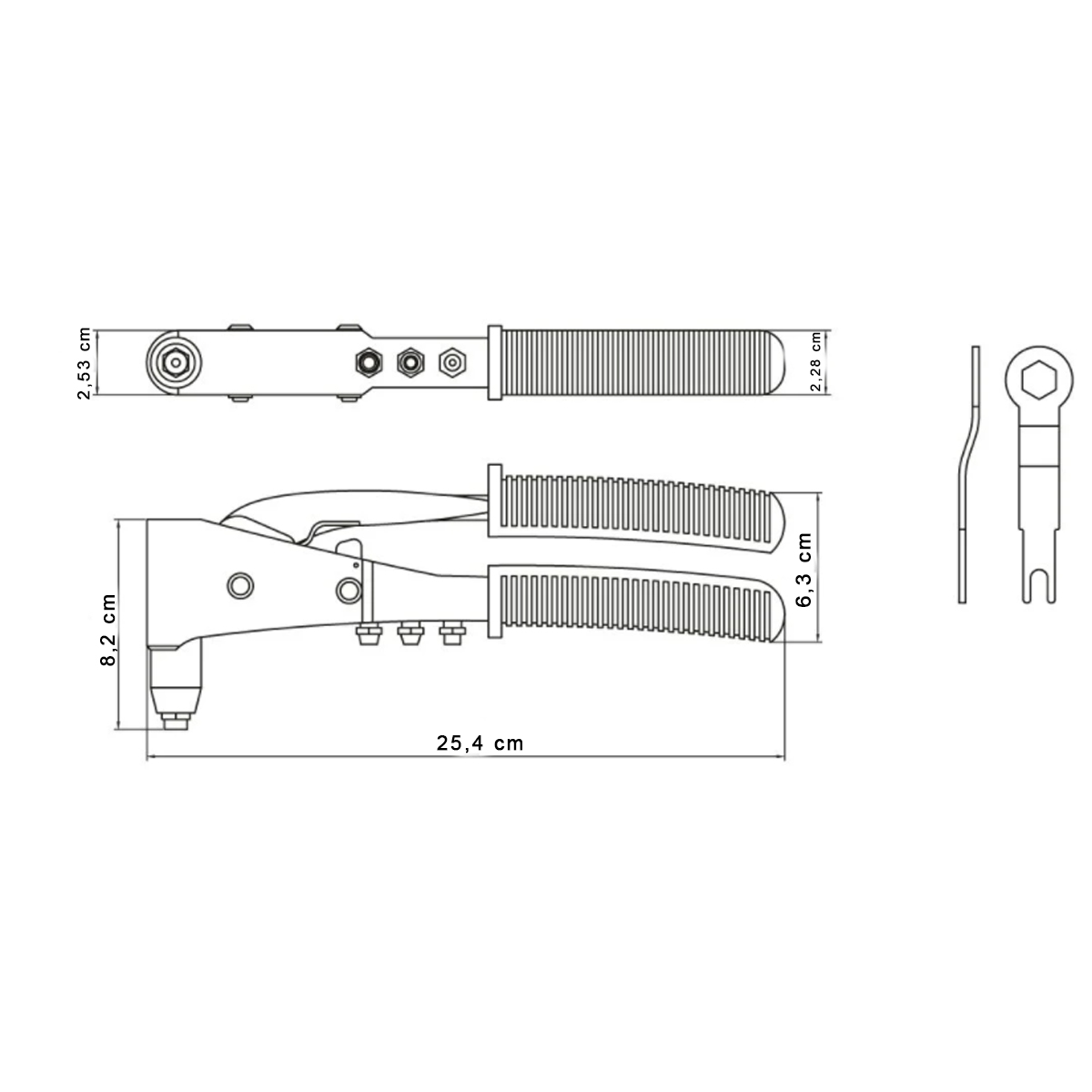 Alicate Rebitador 10 Polegadas 4,80Mm 4 Bicos Aço - Tramontina