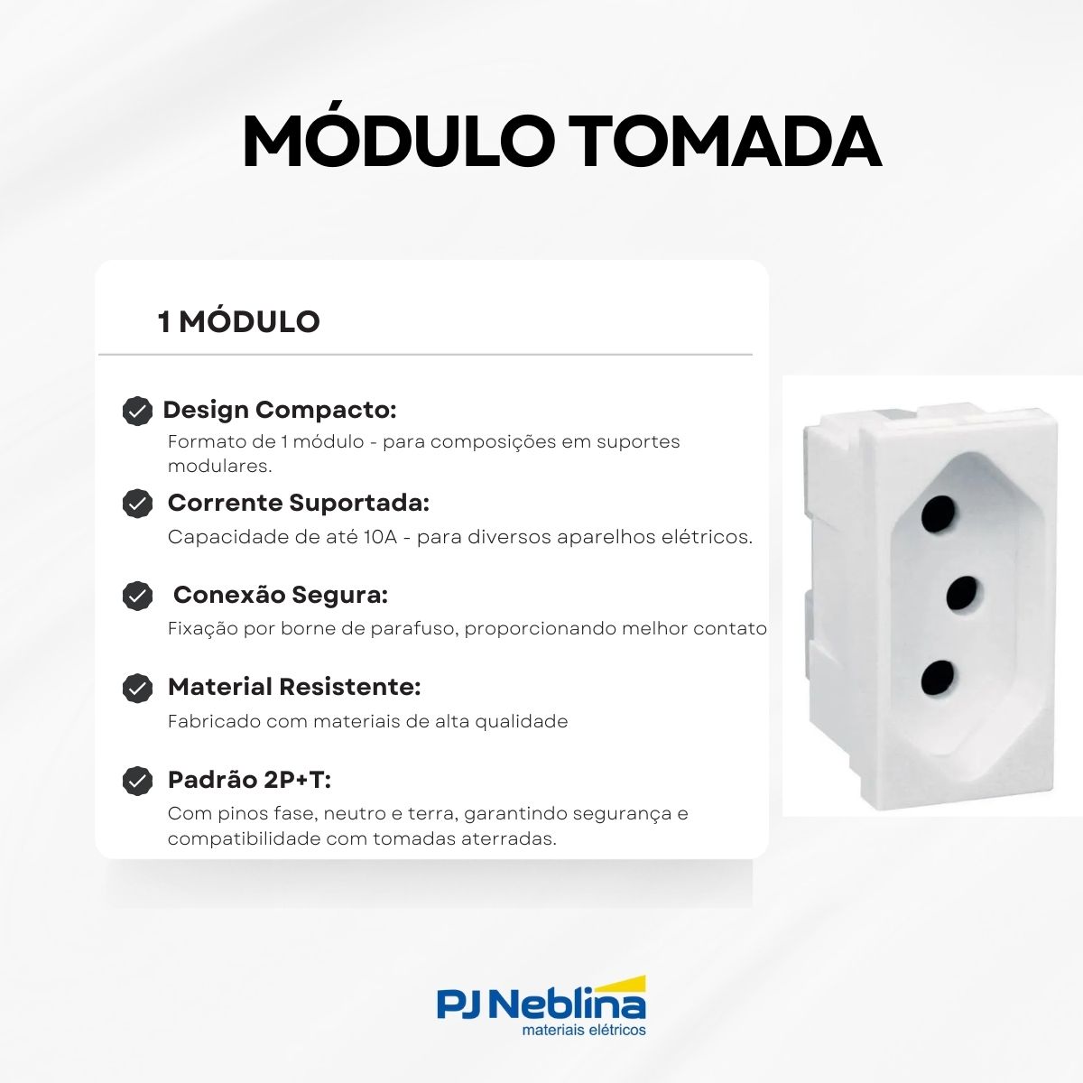 Modulo Tomada 2p+t 1 Mod 10a 250v Vm Talari