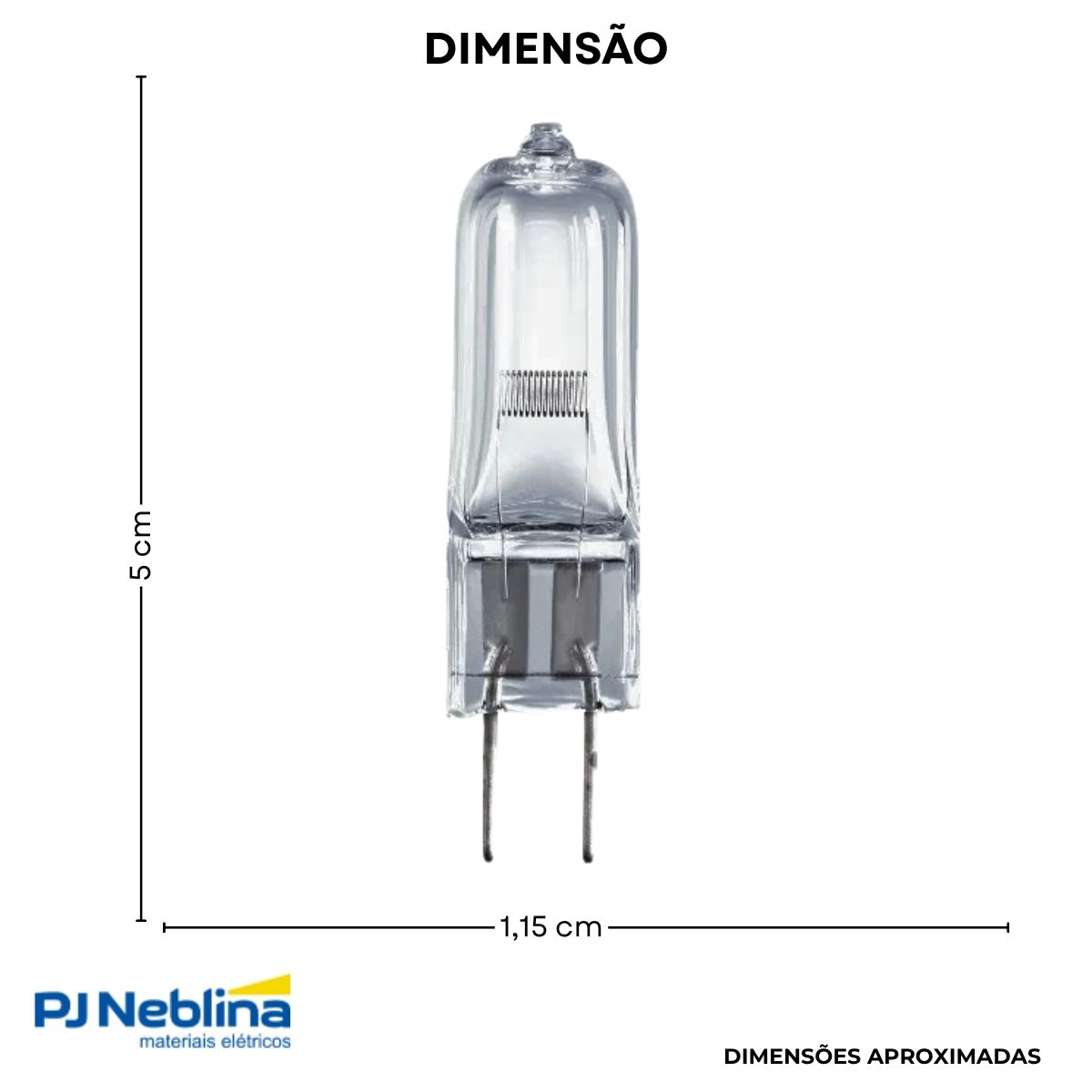 Lampada Halogena Bipino Clara 150w 24v G6.35 Luz Amarela