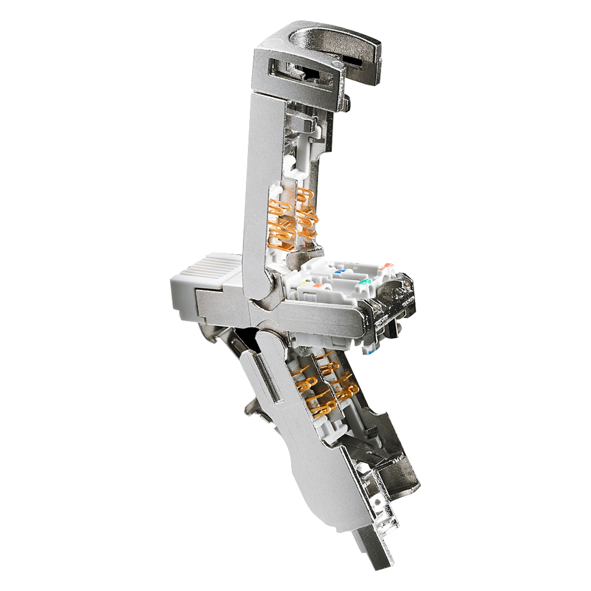 Conector Modular Industrial Blindado Rj45 Macho 180G Cat6A 8 Vias Prata 6GK19011BB122AA0 Siemens