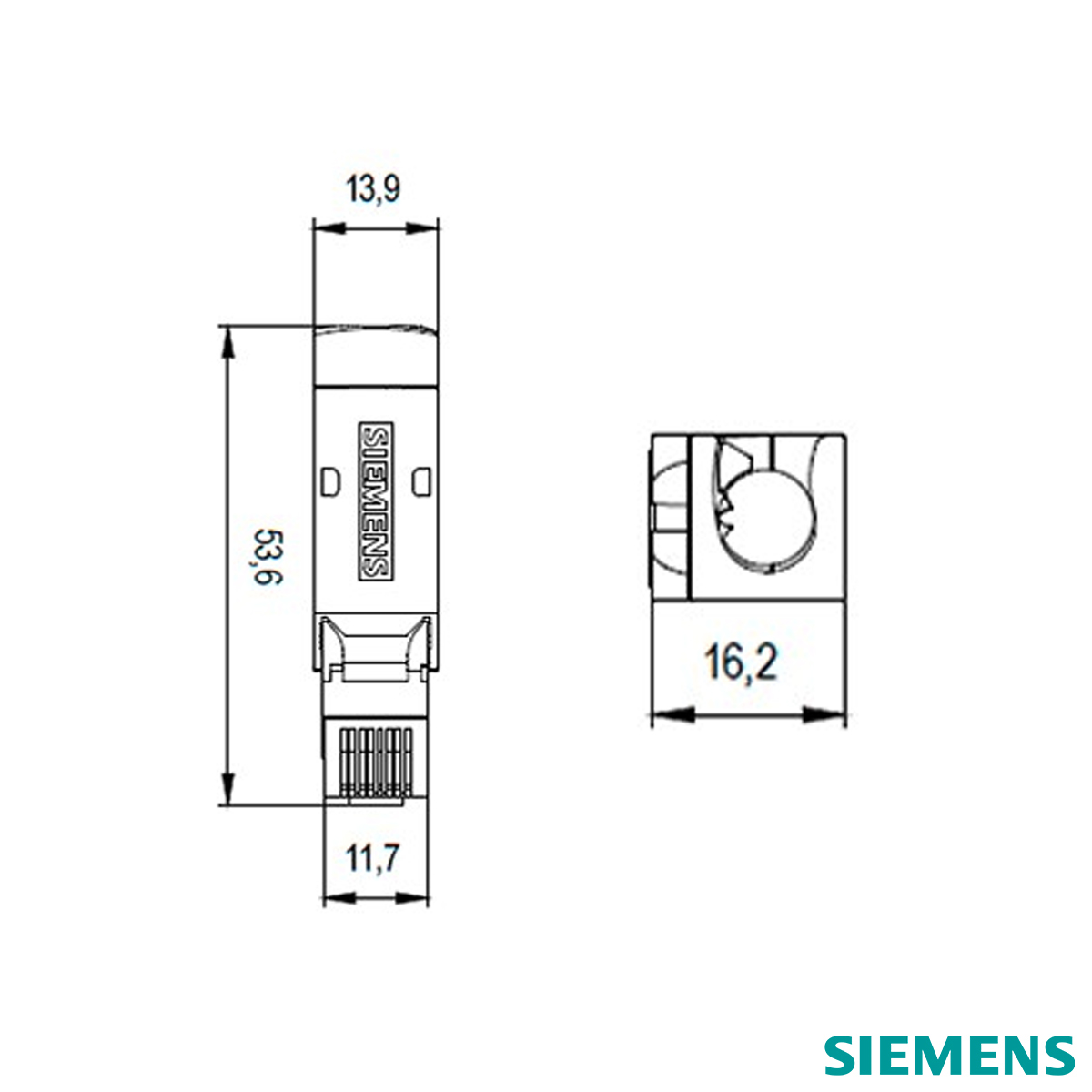 Conector Modular Industrial Blindado Rj45 Macho 180G Cat6A 8 Vias Prata 6GK19011BB122AA0 Siemens
