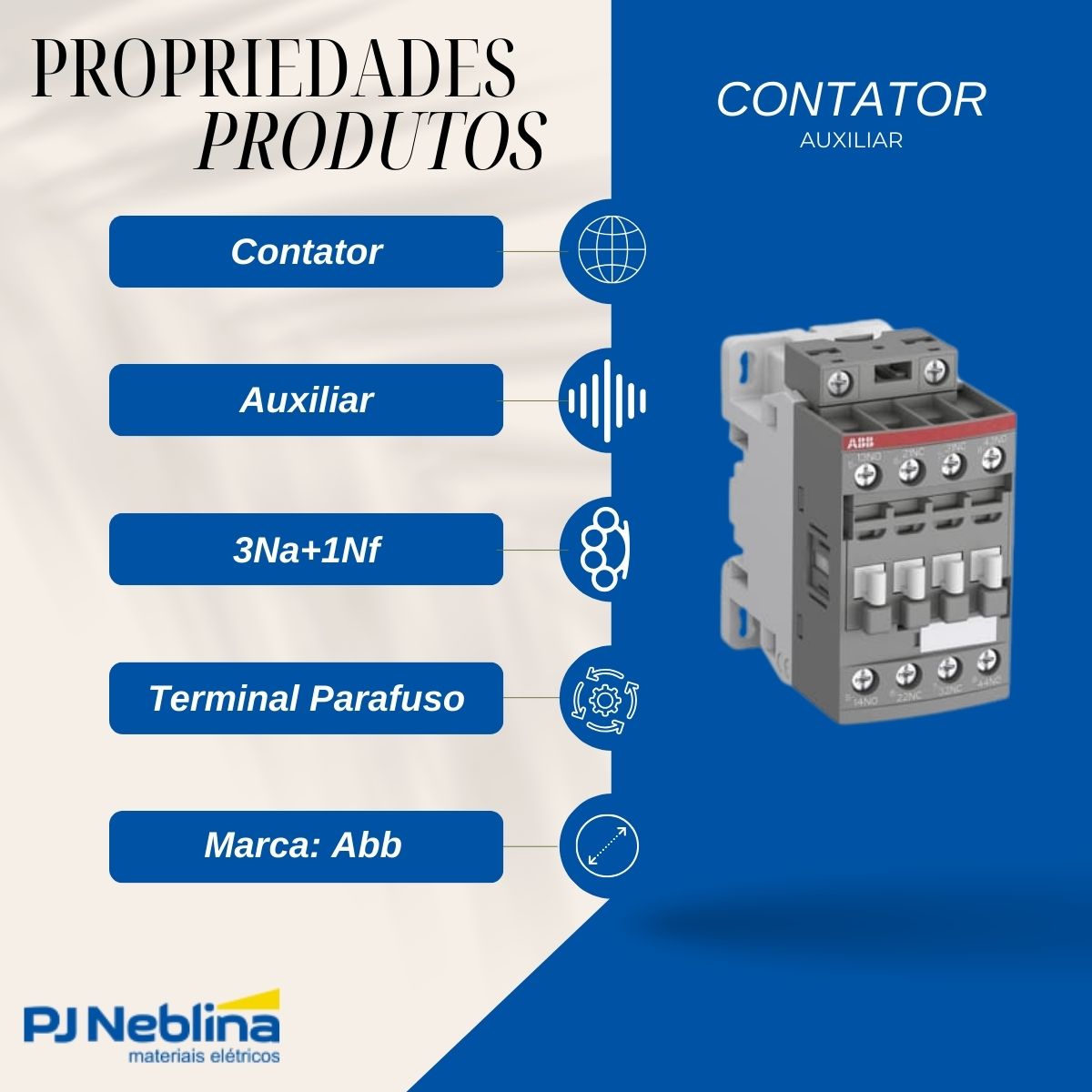 Contator Auxiliar 6a 20-60vca/cc 3na+1nf 60hz