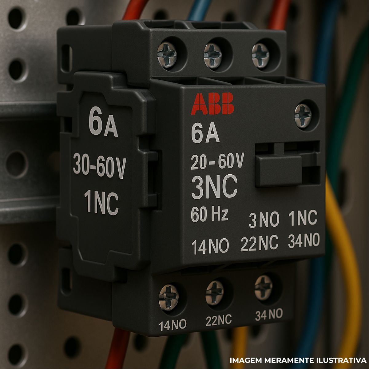 Contator Auxiliar 6a 20-60vca/cc 3na+1nf 60hz