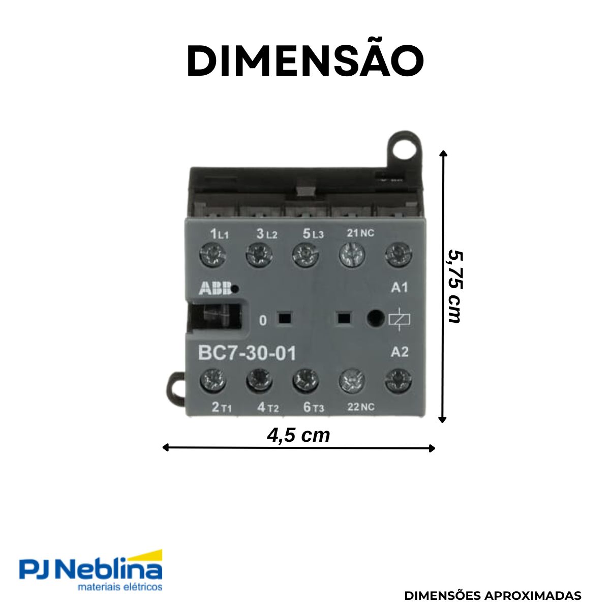 Contator Mini Potencia Tripolar 12A 24Vcc 1Nf - Abb