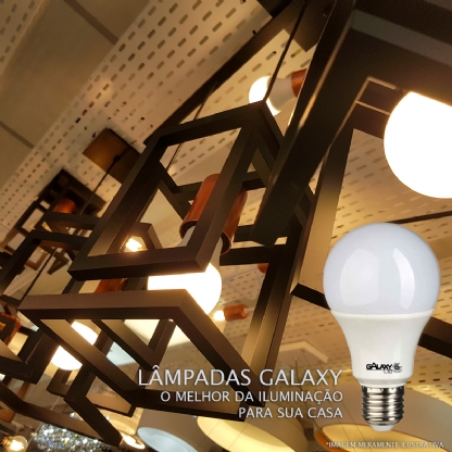 Lâmpada Led Bulbo A60 9W Bivolt E27 6500K Luz Branca - Galaxy Led
