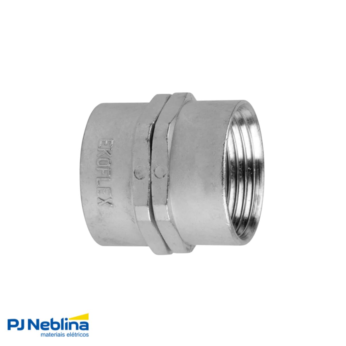 Conector Eletroduto Femea Zamak Zincado 1/2 Bsp Reto Giratório - Ekoflex