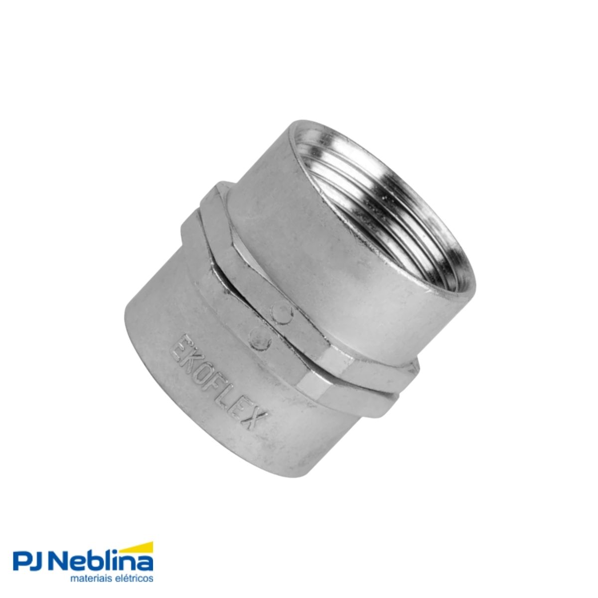 Conector Eletroduto Femea Zamak Zincado 1/2 Bsp Reto Giratório - Ekoflex
