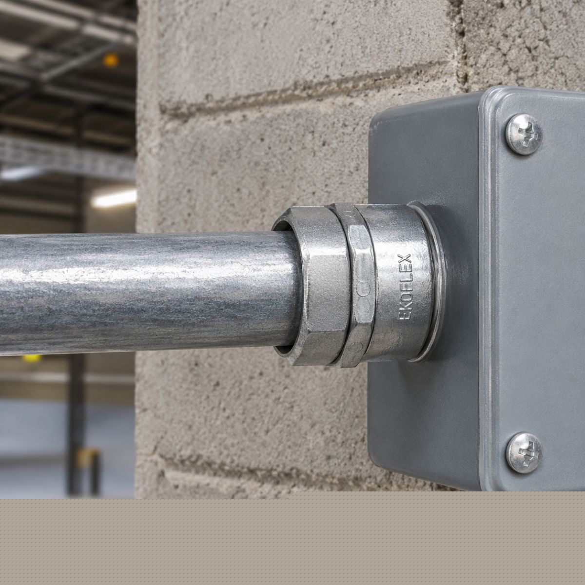 Conector Eletroduto Femea Zamak Zincado 1/2 Bsp Reto Giratório - Ekoflex