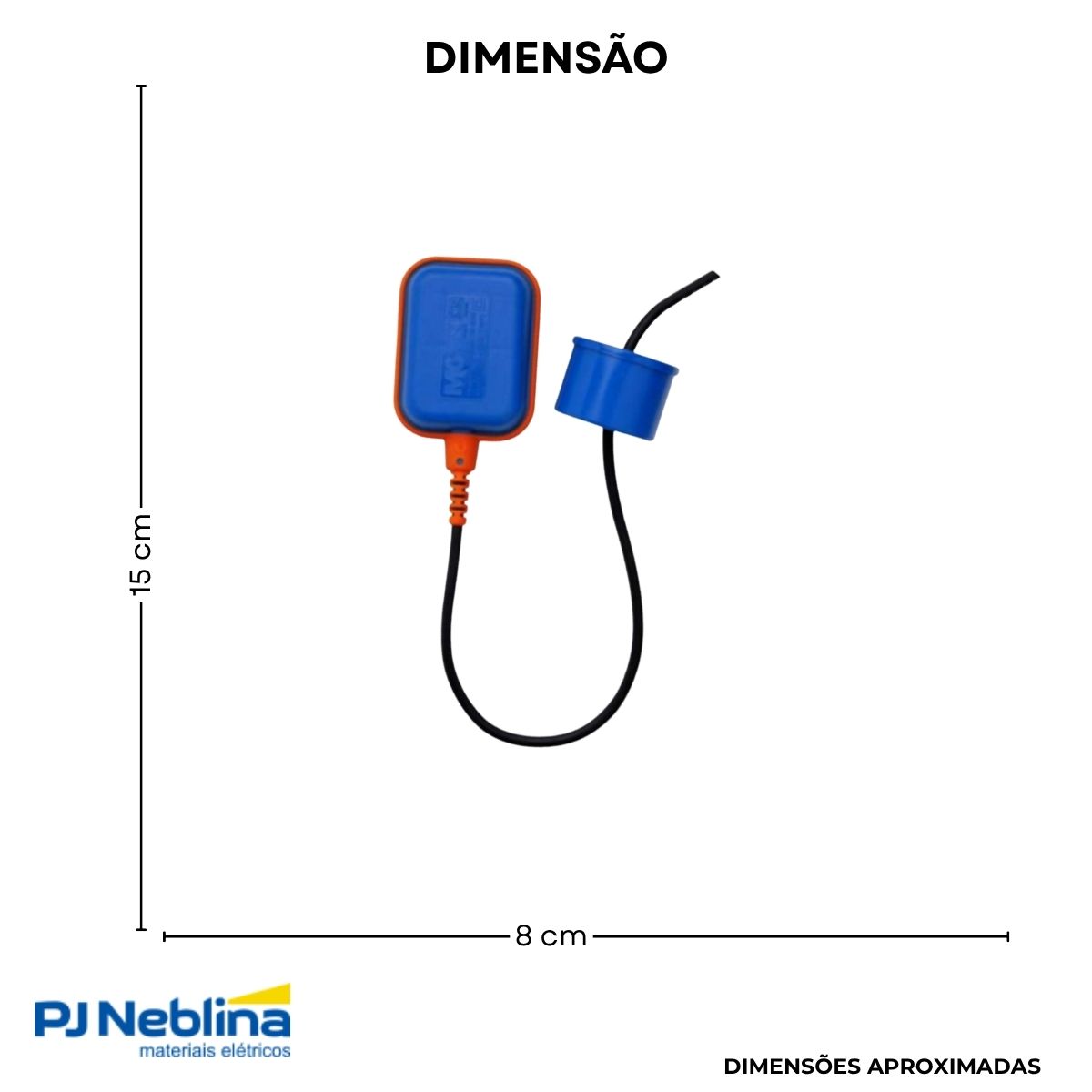 Chave Nível Boia Az/Lr Inferior/Superior 1 Rev 15A Cabo 3 m - Margirius