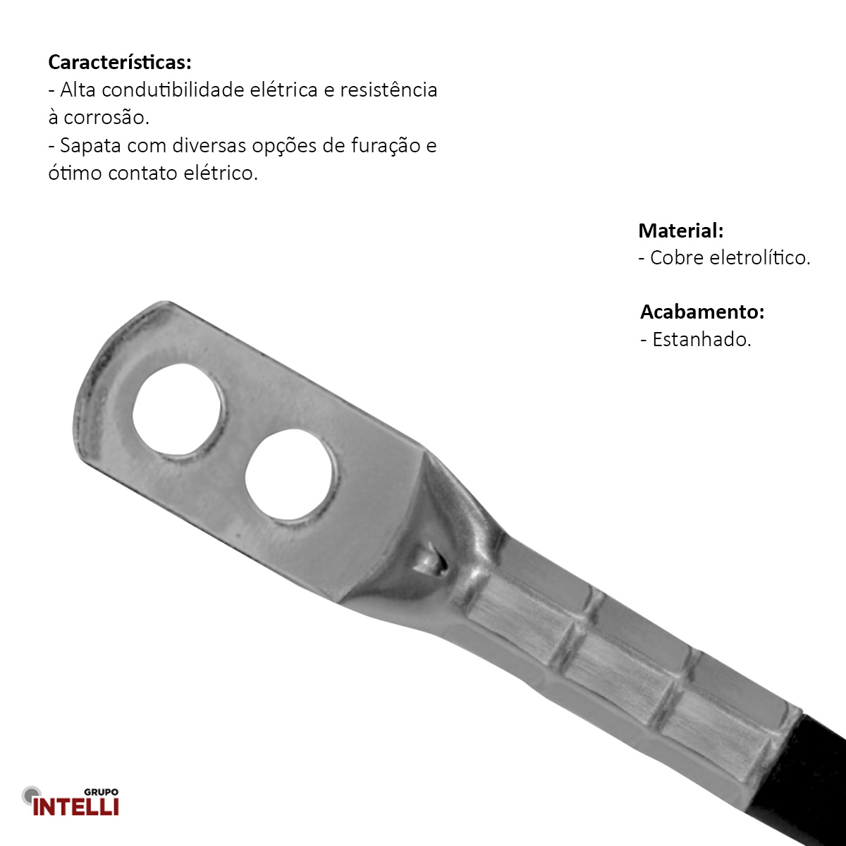 Terminal Compressão 400Mm 2 Compressão 2 Furos F=13,8Mm 1/2 (M12) 662 Intelli