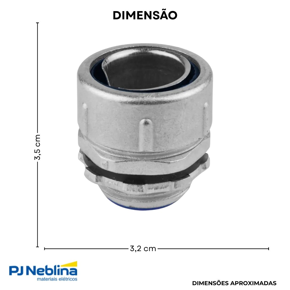 Conector Eletroduto Macho Reusavel Zamak Zincado 1/2 Bsp Reto Fixo - Ekoflex